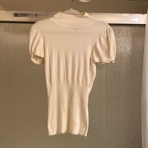 🛑 Small Express cream color turtleneck fitted top
